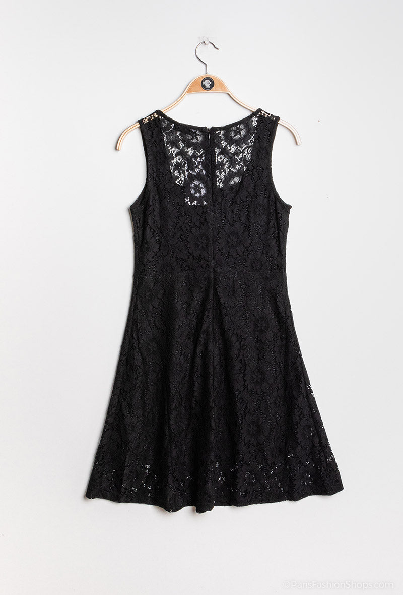 Black Lace Dress - Rear View