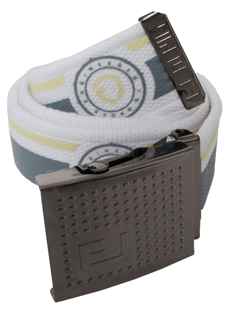 ETO Men' Canvas Belt by Eto Jeans WHITE front view