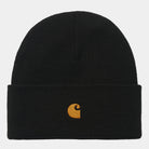 Carhartt WIP Chase Beanie-Black / Gold Black / Gold front view