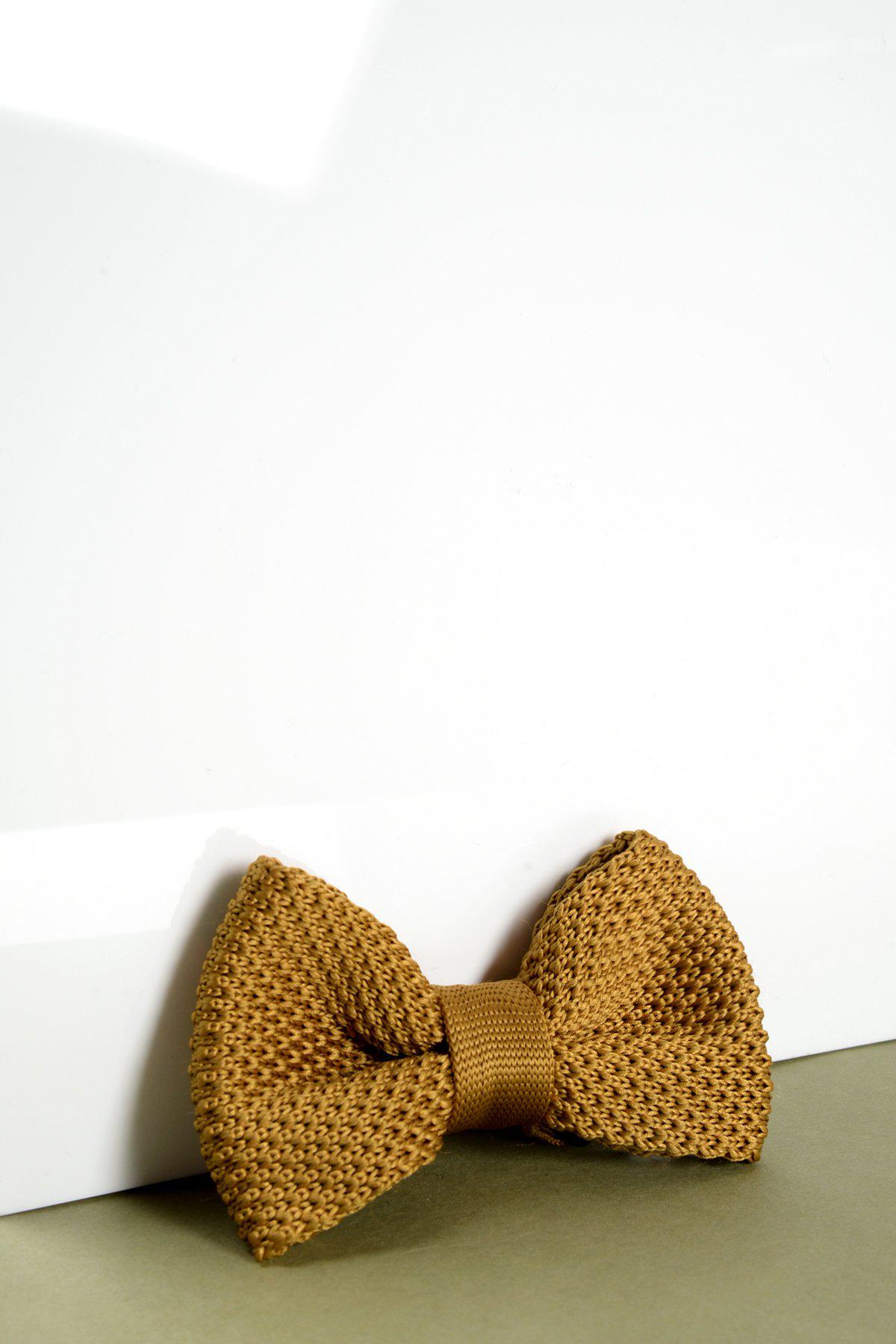 Kids Knitted Gold Bow Tie by Marc Darcy - Spirit Clothing