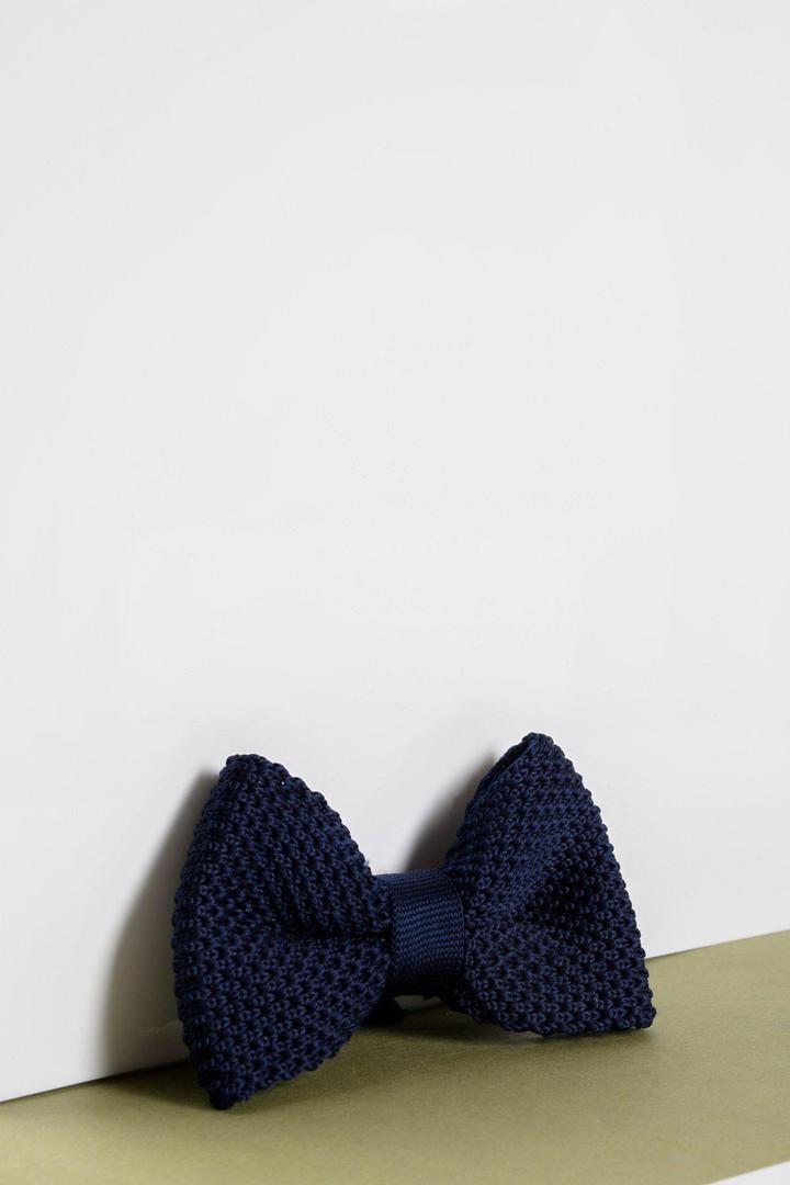 Kids Knitted Navy Bow Tie by Marc Darcy - Spirit Clothing