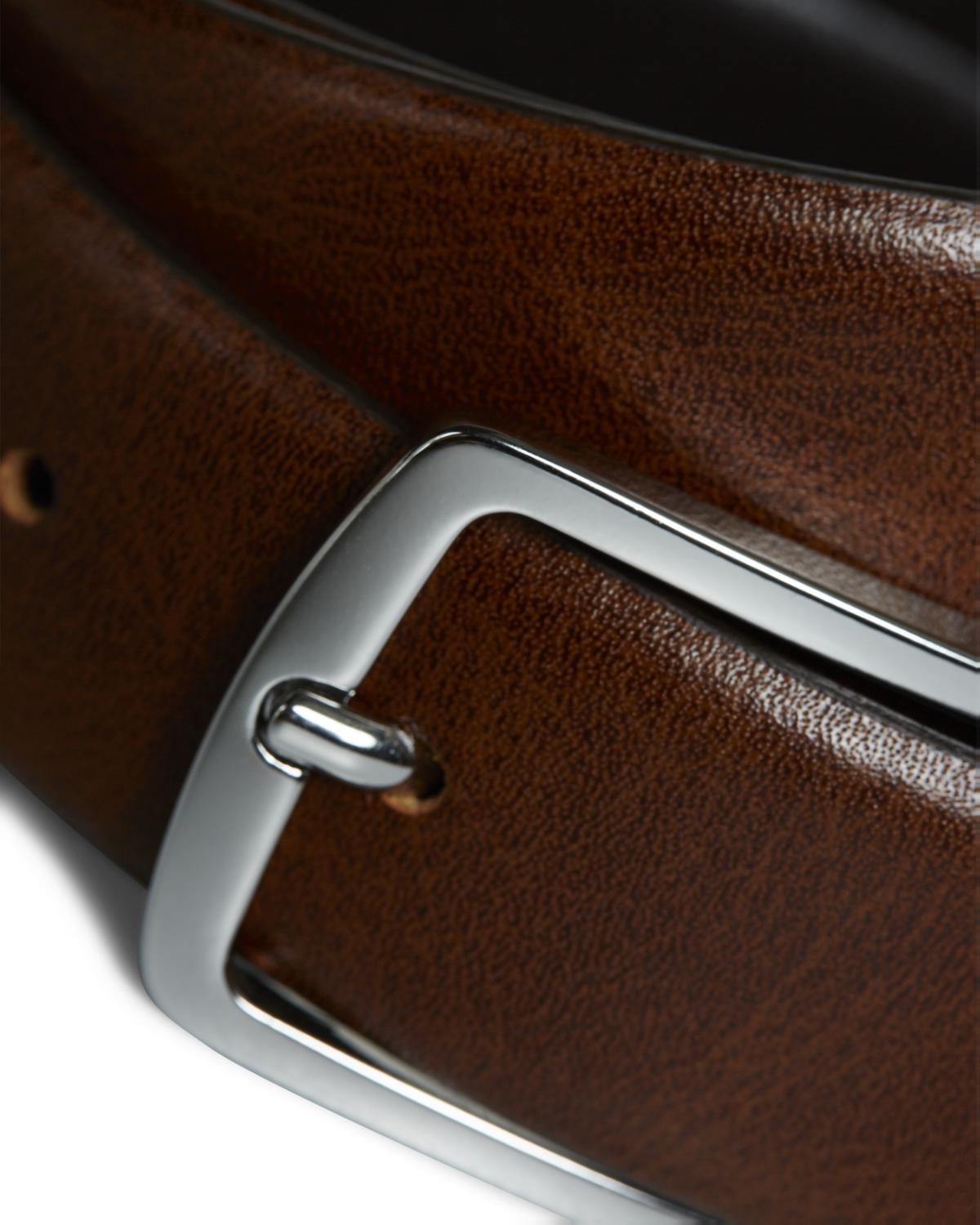 JACK & JONES Chris Cognac Leather Belt Cognac front view