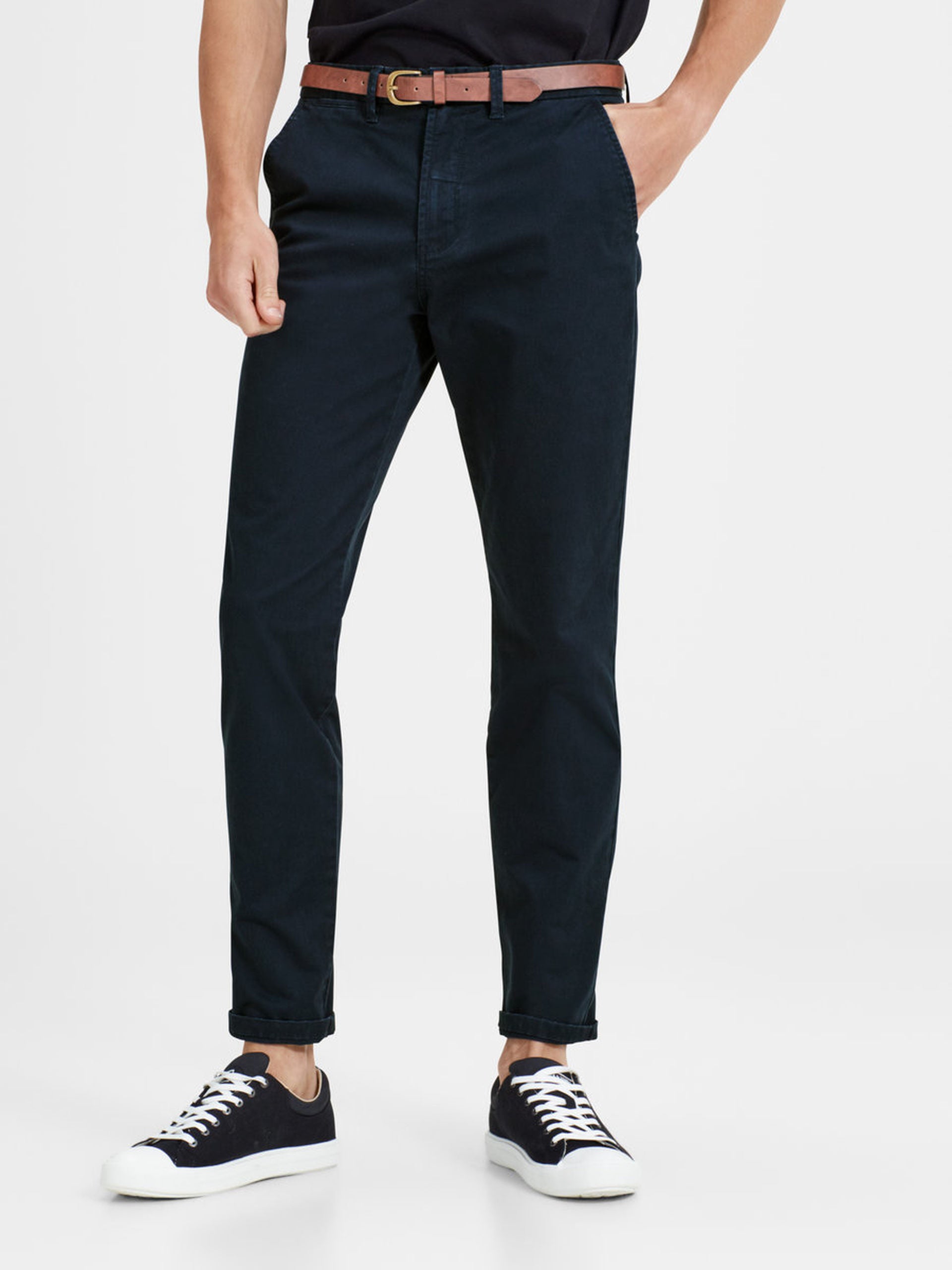 JACK & JONES Cody Spencer Straight Leg Chino by Jack & Jones DARK GREY front view