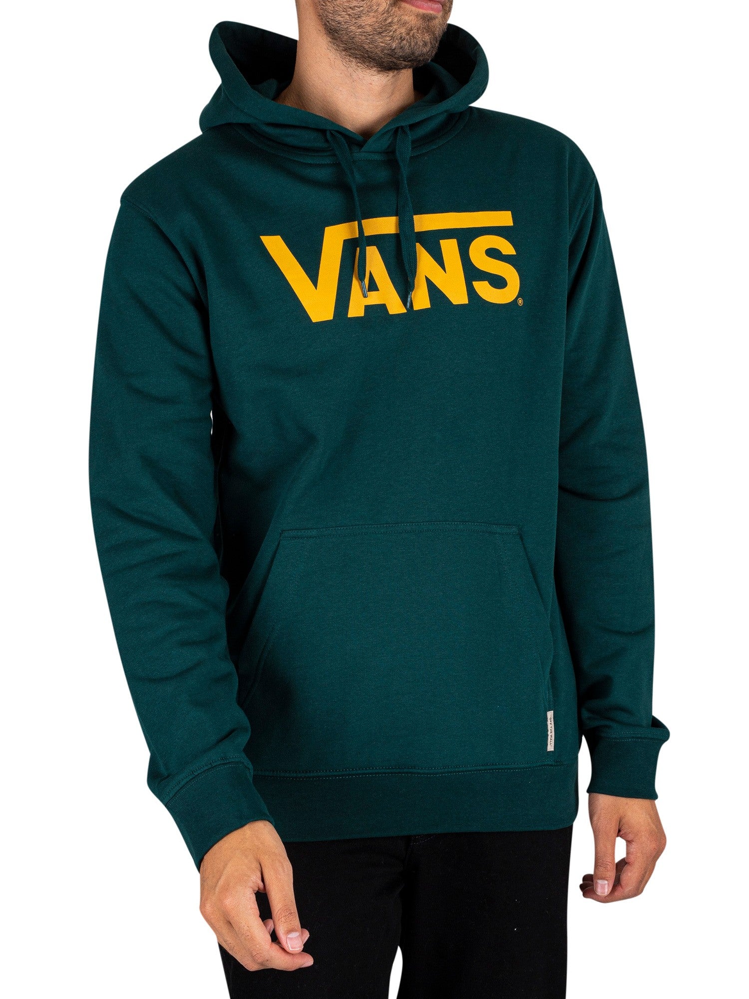 Men's Classic Vans PO-B Hoodie Mustard/Green-Front View