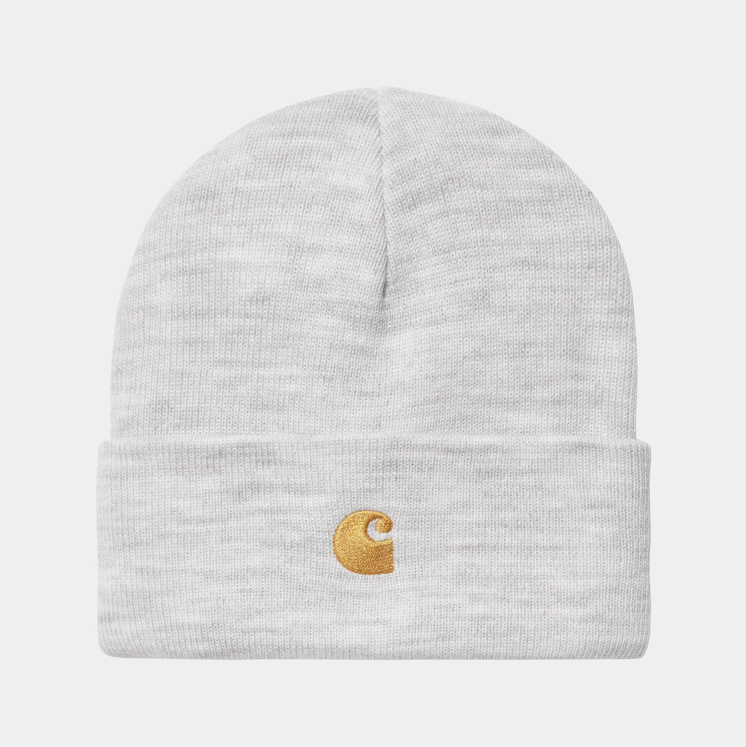 Carhartt WIP Chase Beanie-Ash Heather / Gold Ash Heather / Gold front view