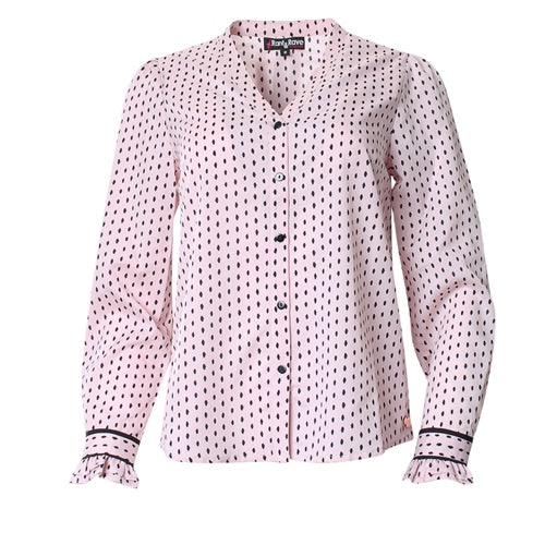 Ladies Meredith Pink Blouse-Ghost Front View