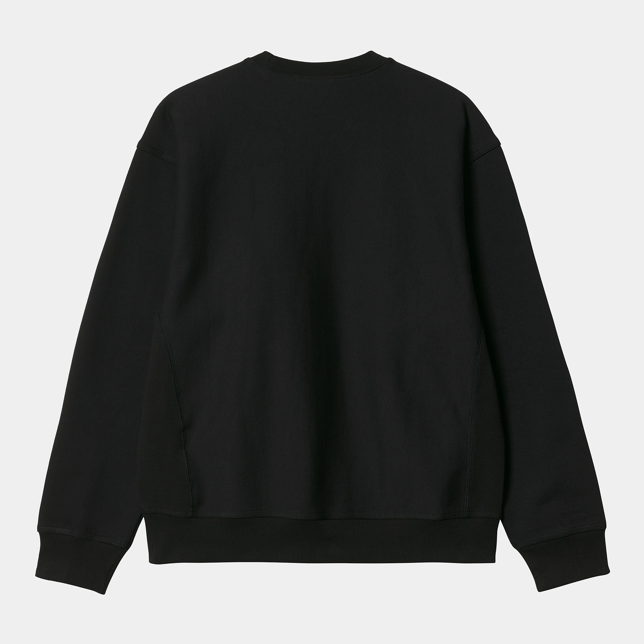 Men's American Script Sweat-Black-Ghost Back View