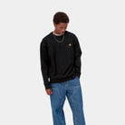 Carhartt WIP American Script Sweat-Black Black front view