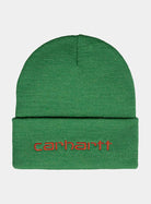 Carhartt WIP Script Beanie-Bonsaï / Brick Bonsaï / Brick front view