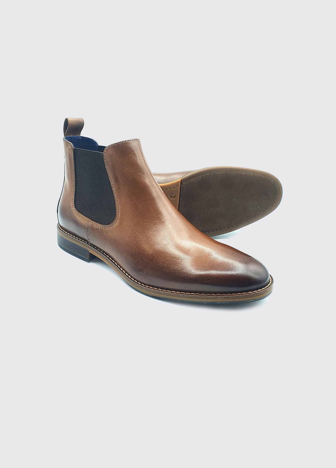 Men's Steed Slip on Tan Boot-Sole View
