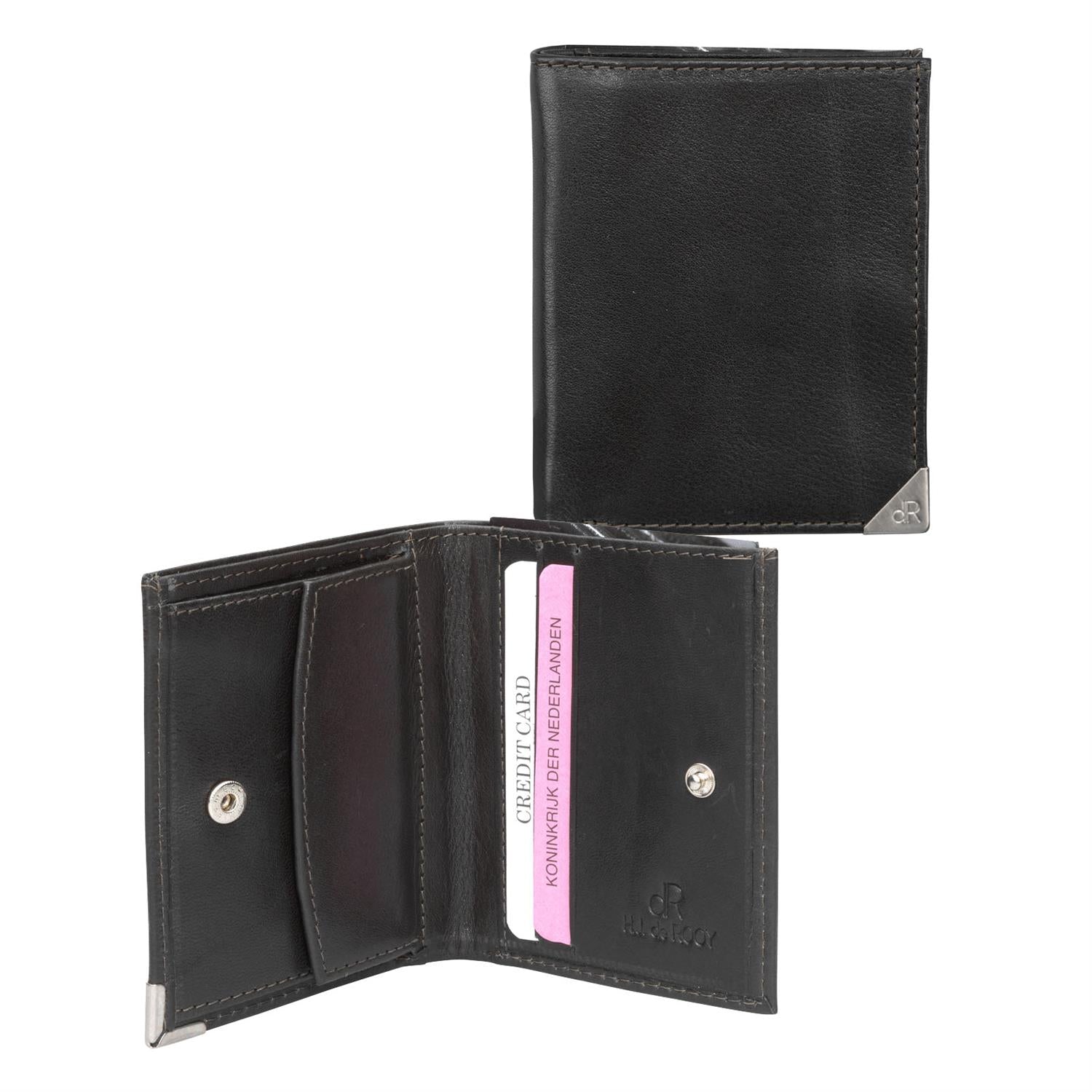 de ROOY Amsterdam Billfold Wallet BLACK model front view