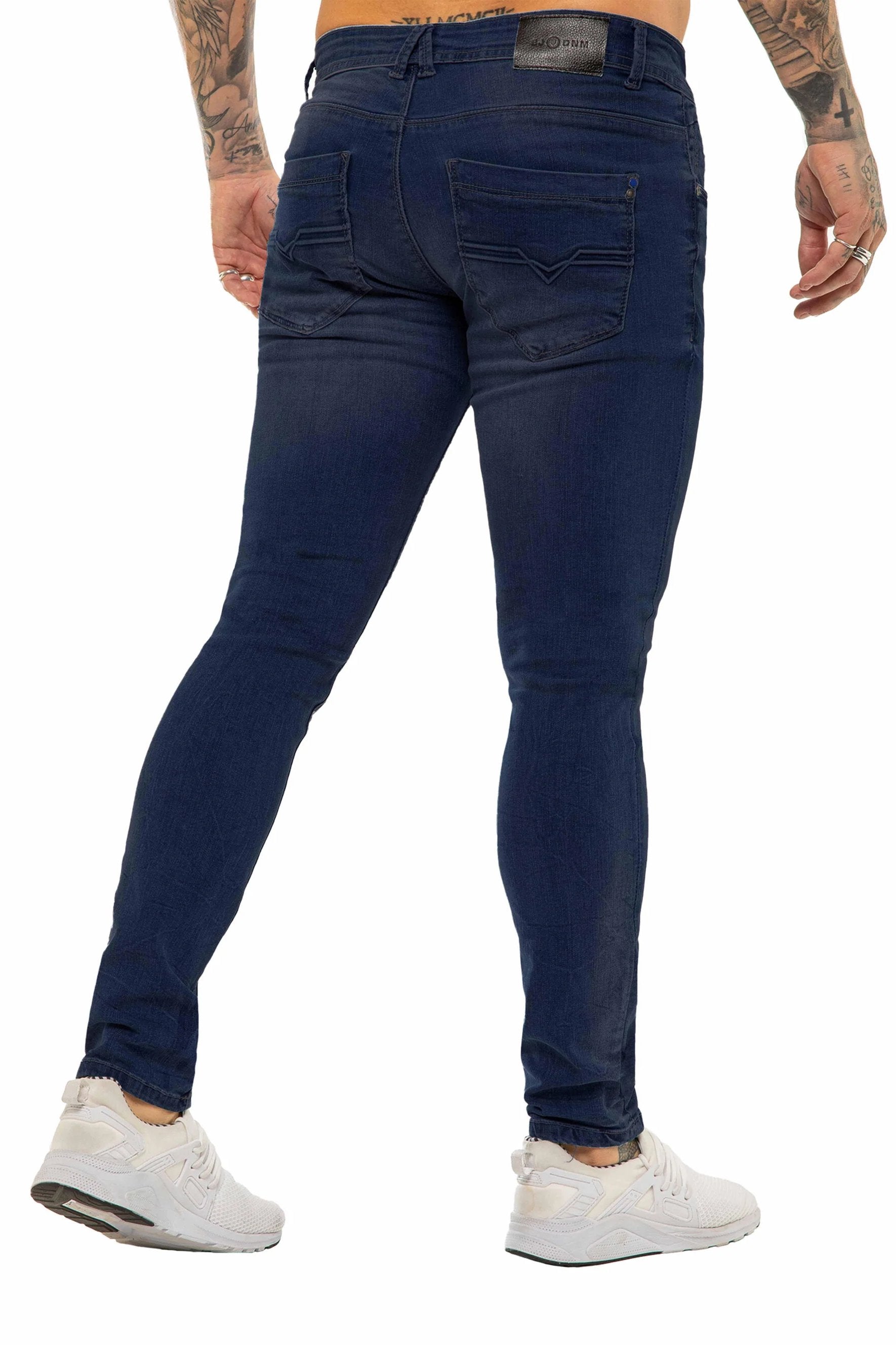 ETO EM624 New Blue Slim Fit Stretch Jean New Blue model front view