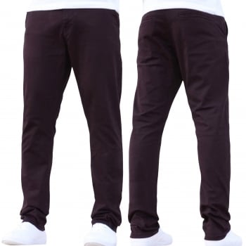 ENZO EZ348 Slim Fit Chino by Enzo Burgundy detail view
