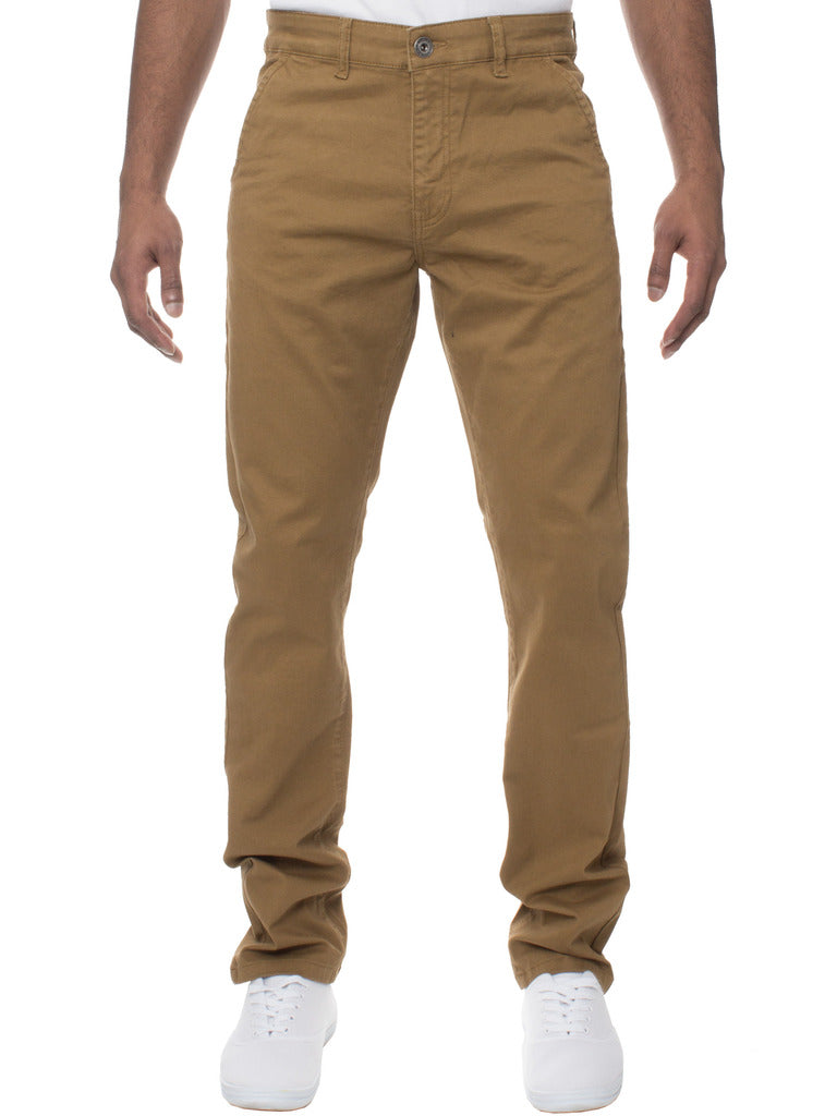 ENZO EZ348 Slim Fit Chino by Enzo tan model front view