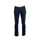 Front angle of men's stone bootcut jeans
