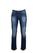 6TH SENSE Mid Wash 2 Stretch Bootcut Jeans – Men's Mid-Rise Mid Wash model front view