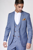 MARC DARCY George Check Print Three Piece Suit by Marc Darcy ROYAL model front view