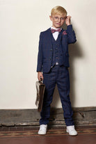 Marc Darcy Boyswear Harry Boy 3 Piece Indigo Suit Indigo model front view