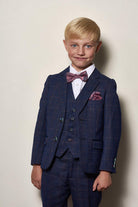Marc Darcy Boyswear Harry Boy 3 Piece Indigo Suit Indigo detail view