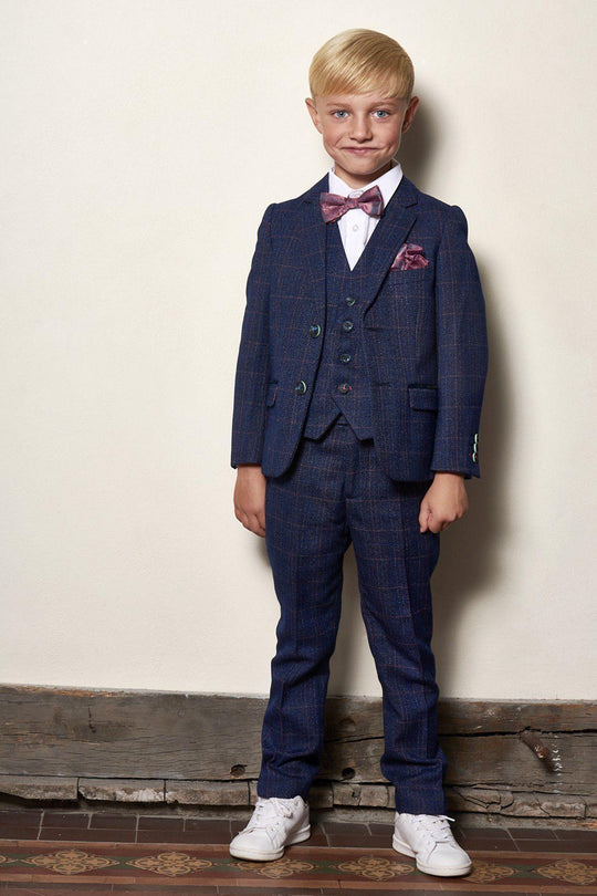 Harry Boy 3 Piece Indigo Tweed Suit
