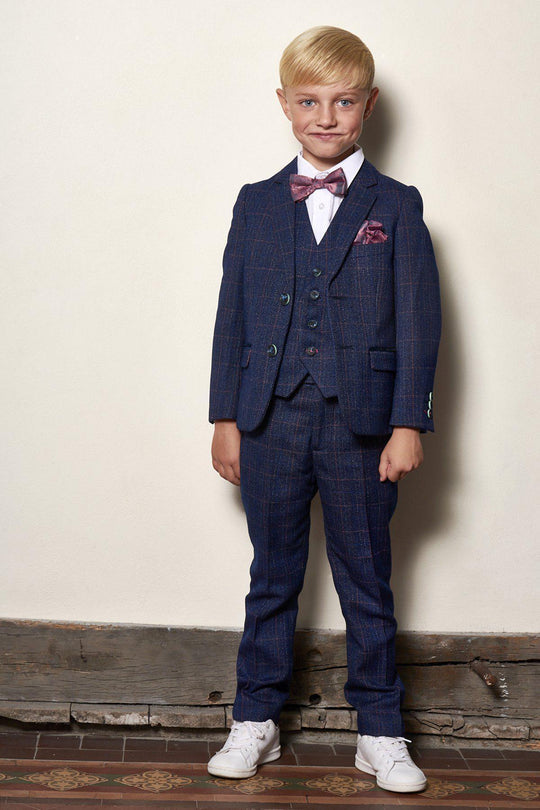 Marc Darcy Boyswear Harry Boy 3 Piece Indigo Suit Indigo front view