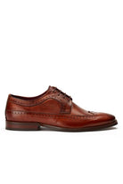 BASE LONDON Havisham Tan Washed Brogue Shoe Tan front view