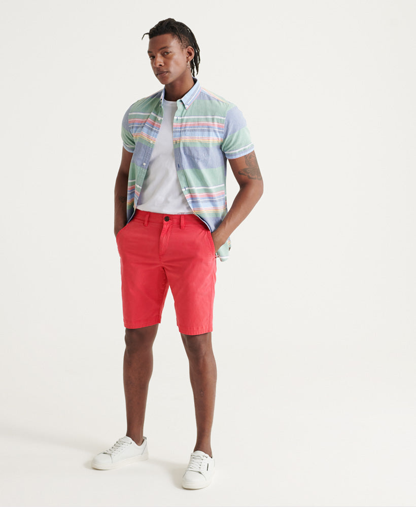 SUPERDRY International Maldive Pink Chino Shorts Maldive Pink model front view