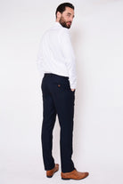 MARC DARCY Max 3 Piece Navy Diamond Suit by Marc Darcy NAVY model front view