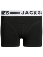 Jack Jones Youths Junior Boy 3 Pack Boxers Grey/Black/White model front view