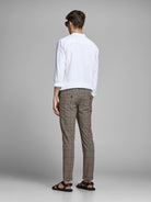 JACK & JONES Marco Connor 775 Beige Check Pants Beige model front view