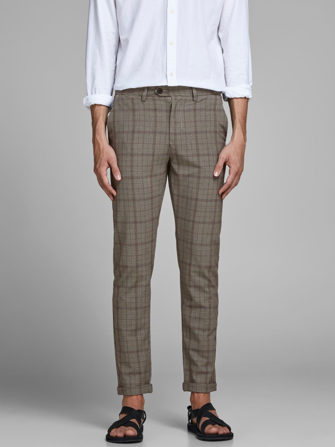 JACK & JONES Marco Connor 775 Beige Check Pants Beige detail view