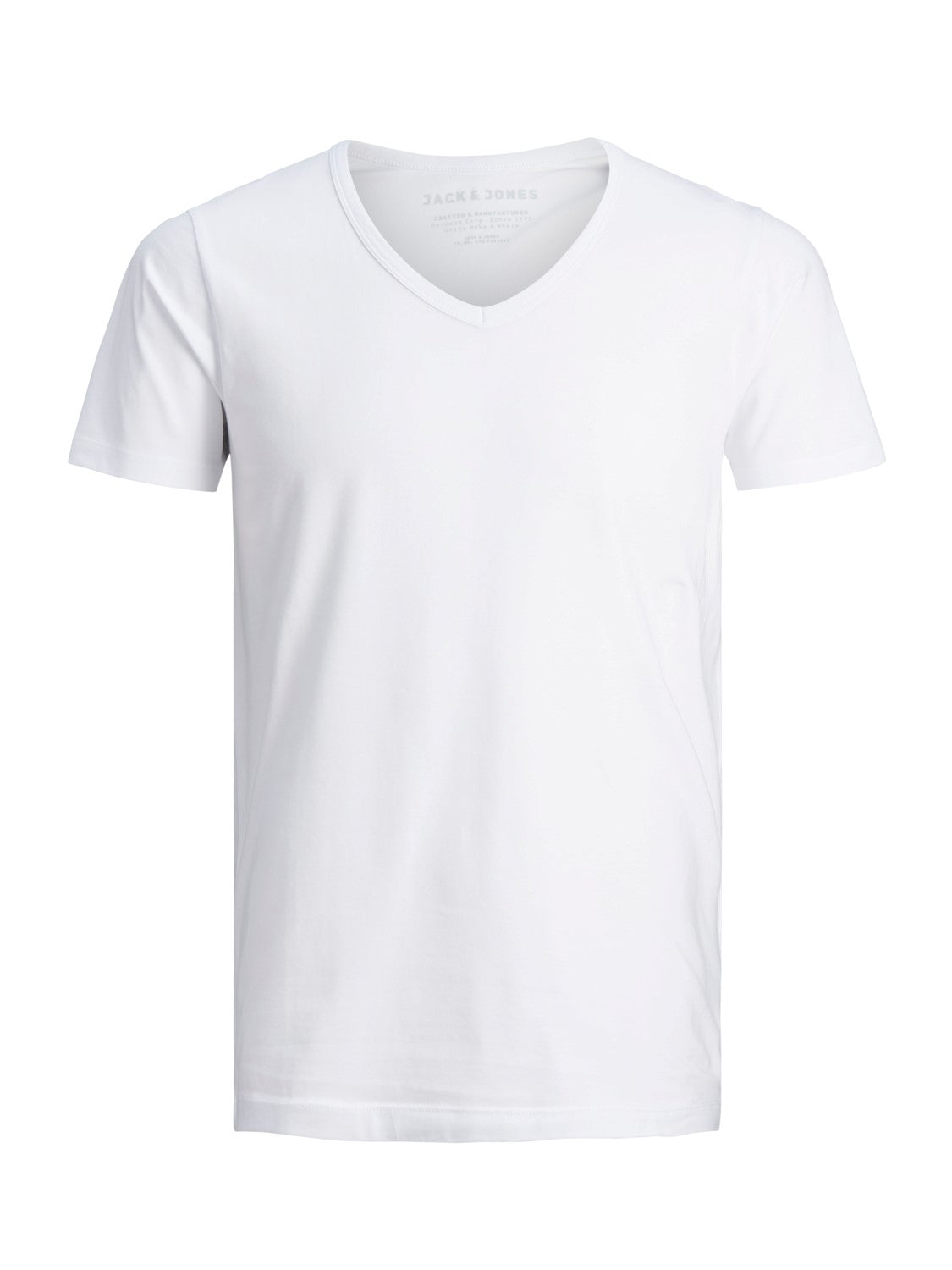 JACK & JONES Basic V Tee by Jack Jones Core WHITE front view