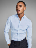 JACK JONES PREMIUM Super Slim Stretch Parma Shirt CASHMERE BLUE front view