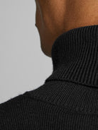 JACK & JONES Emil Knit Roll Neck Jumper BLACK back view
