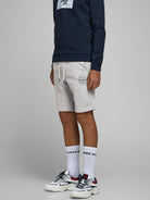 Jack Jones Youths Junior Boys Light Grey Melange Shark Shorts Light Grey Melange front view