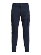 JACK & JONES Paul Flake Navy Cargo Pant NAVY BLAZER model front view
