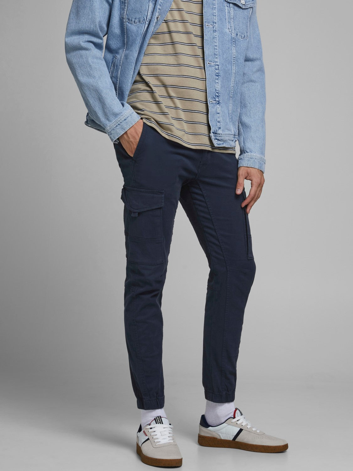 JACK & JONES Paul Flake Navy Cargo Pant NAVY BLAZER front view