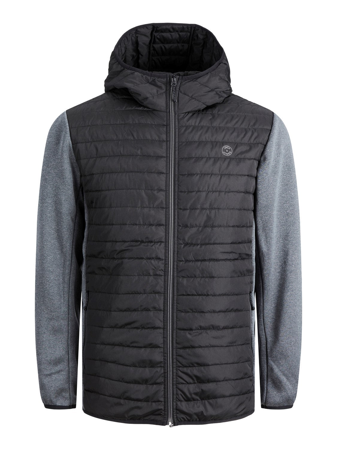 Multi Quilted Light Jacket Black/Grey-Front view