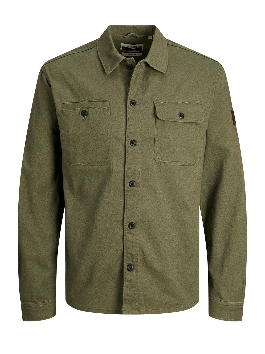 Men's Ben Classic Overshirt Long Sleeve/Four Leaf Clover-Ghost Front View