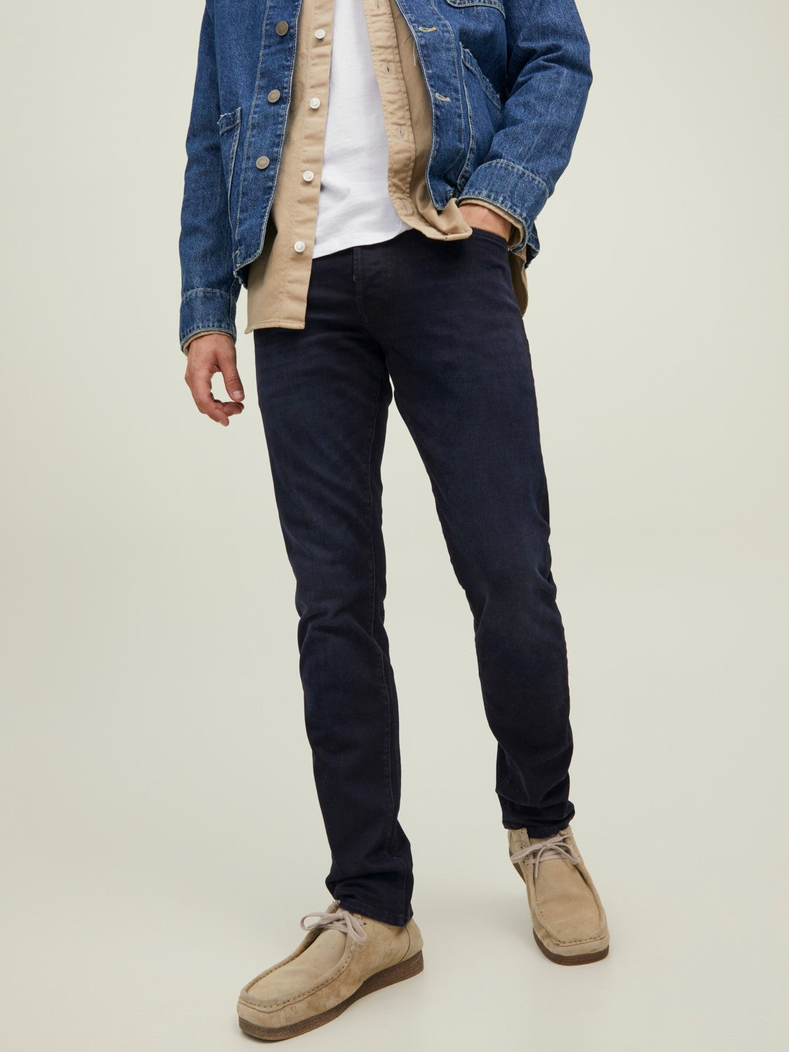 JACK & JONES Glenn Icon 556 Slim Fit Jeans BLUE DENIM front view