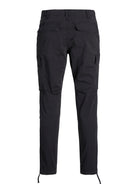 JACK & JONES Ace Tucker Black Cargo Pants BLACK back view