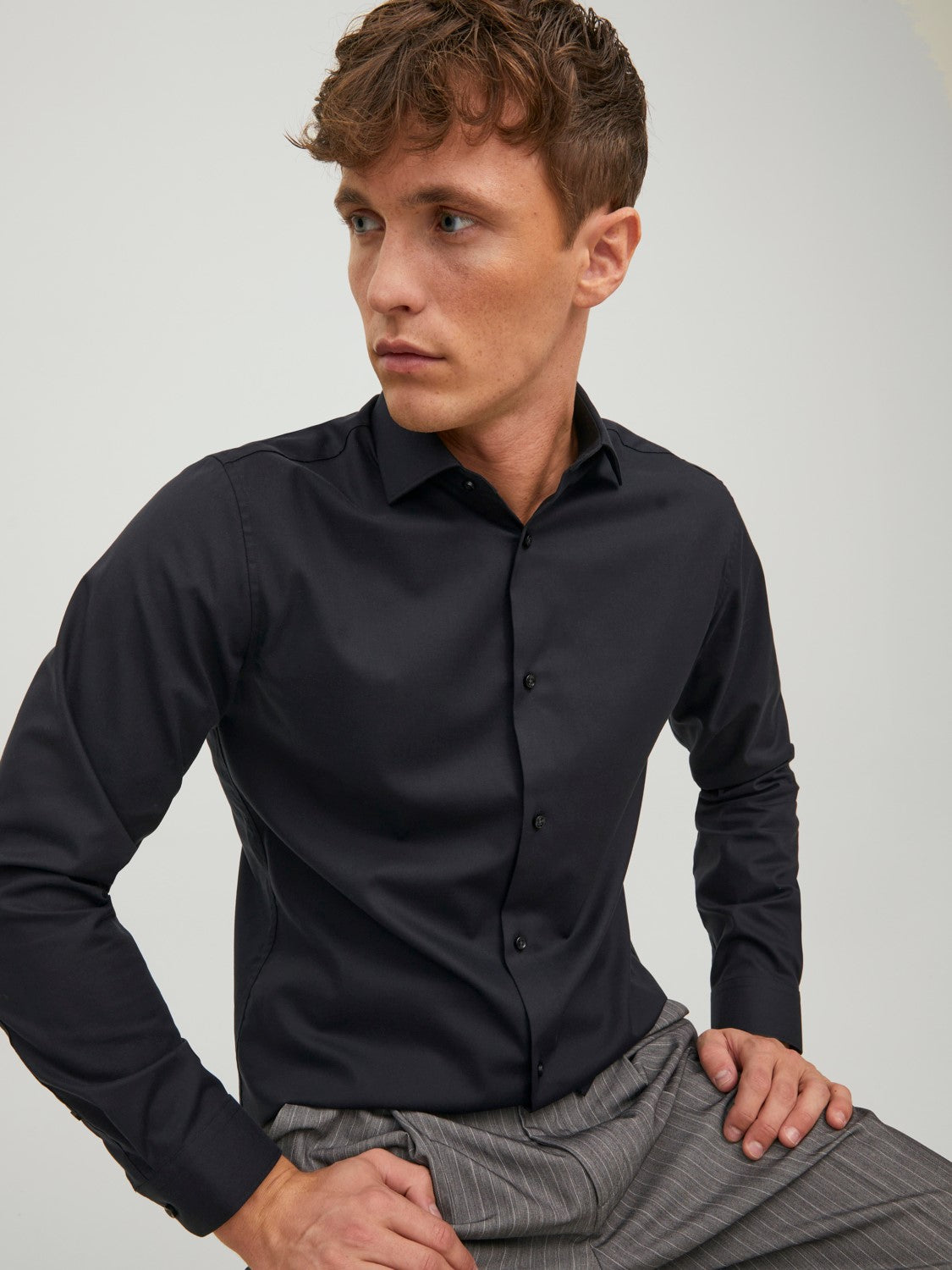 Men's Parker Black Shirt-Side View