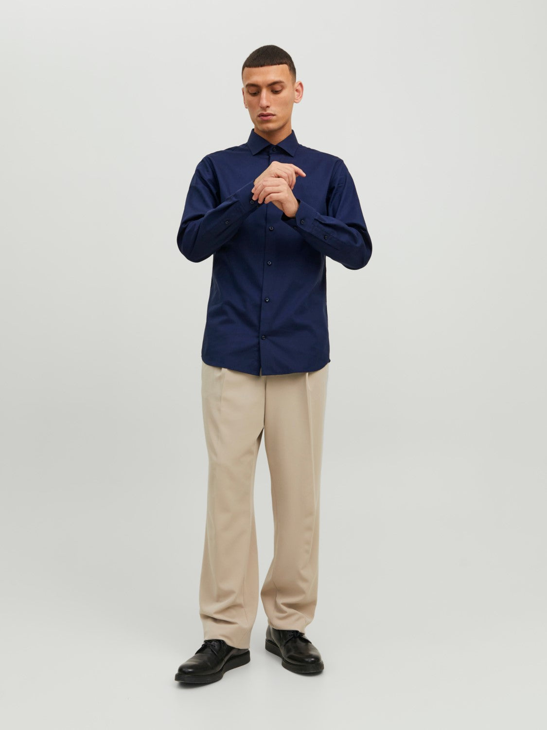 JACK & JONES Parker Navy Slim Fit Shirt Perfect Navy front view