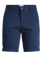 JACK & JONES Bowie Navy Printed Shorts Navy Blazer front view