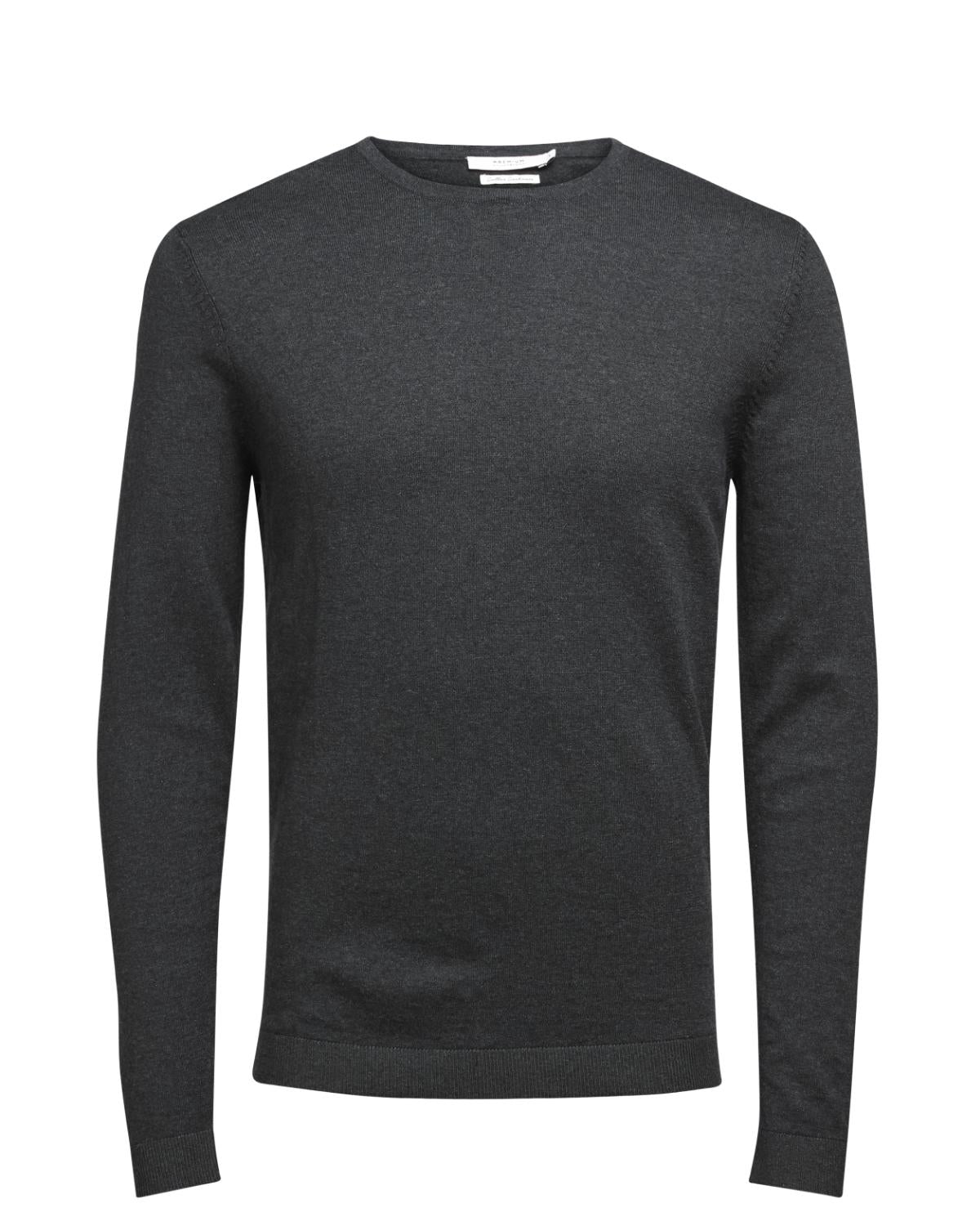 JACK JONES PREMIUM Premium Cashmere Luke Crew Knit Maritime Blue front view