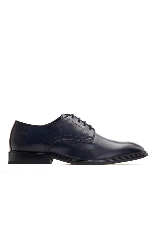 BASE LONDON Keaton Lace-Up Shoe - Navy Washed Navy Washed front view