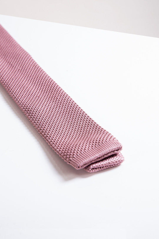 MARC DARCY Knitted Blush Pink Tie by Marc Darcy BLUSH PINK model front view