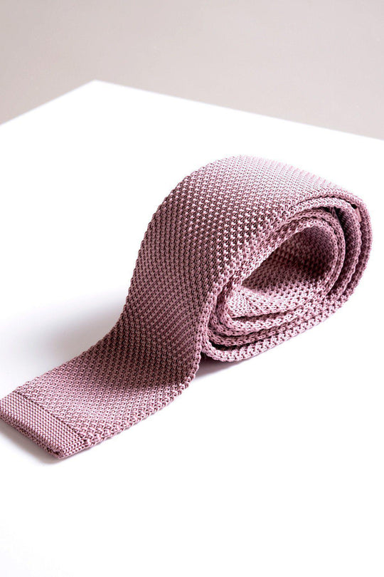 MARC DARCY Knitted Blush Pink Tie by Marc Darcy BLUSH PINK front view