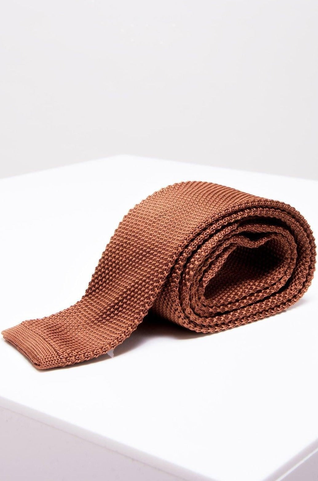 Knitted Mens Rust Tie
