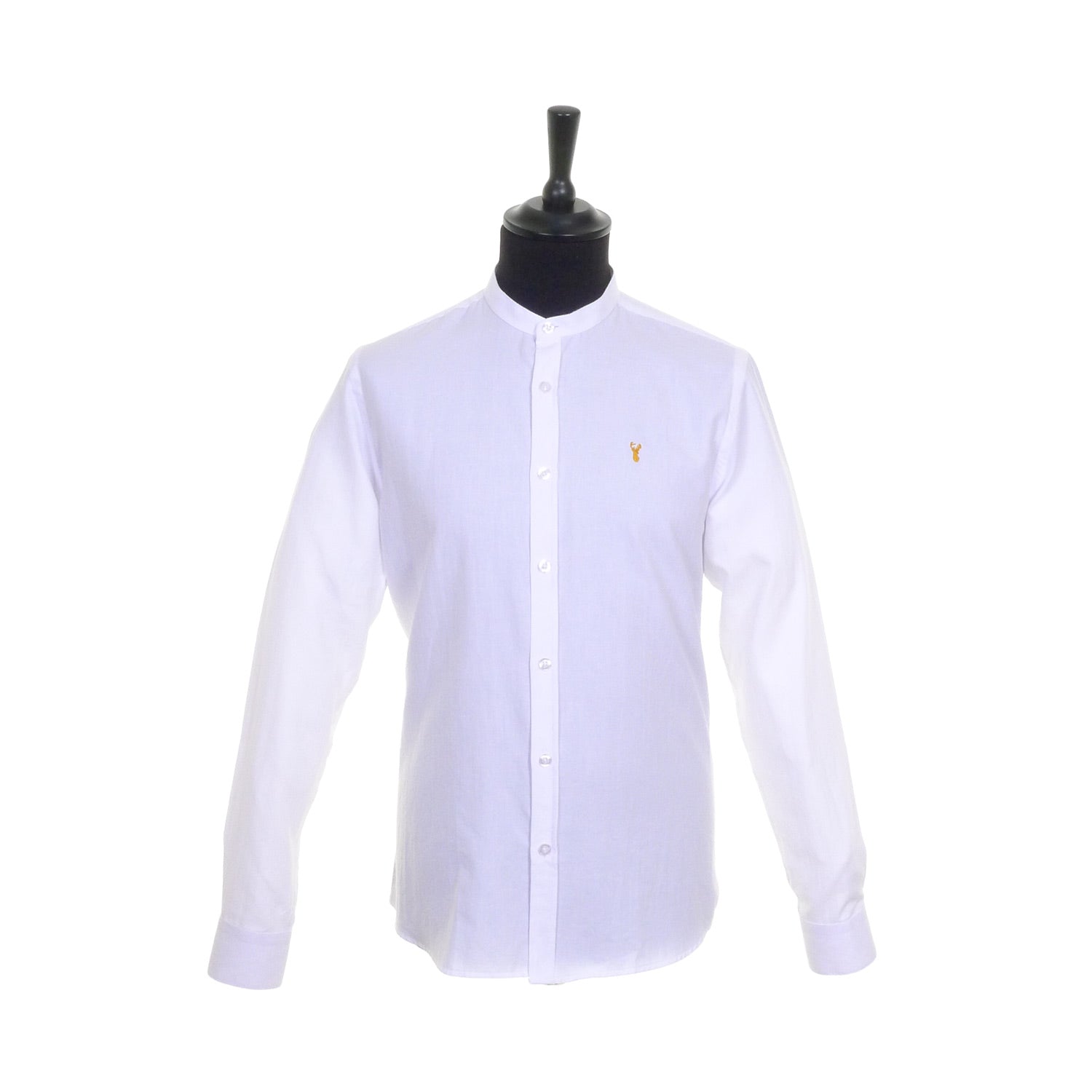 Grandad Collar White Shirt by Tom Penn - Spirit Clothing